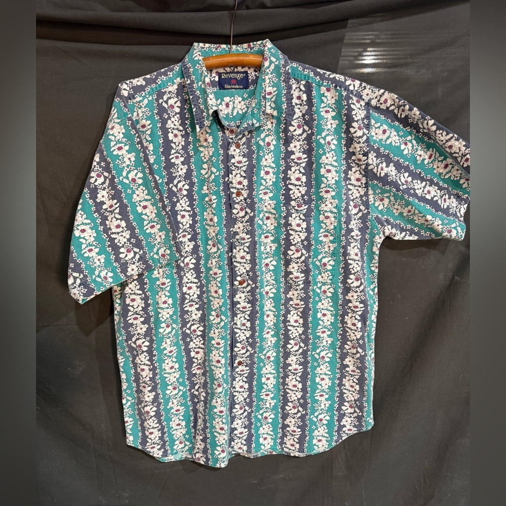 Vintage (Heavy Cotton) Men's Floral Button Down Shirt